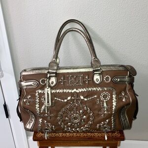 ESCADA Travel Bag Large Brown Tan Gold